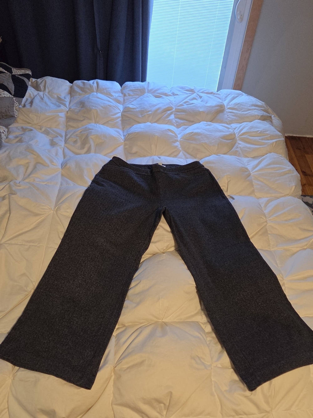 New York & Company Charcoal Herringbone Knit Pants